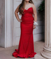 La Femme Women's Prom Dress in red - women's dress - detail view