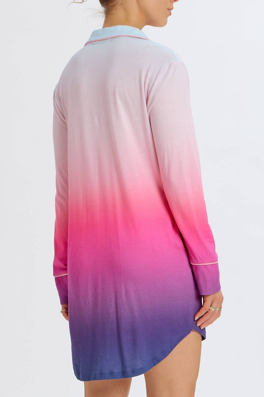 Something Navy - Long Sleeve Sleep Dress