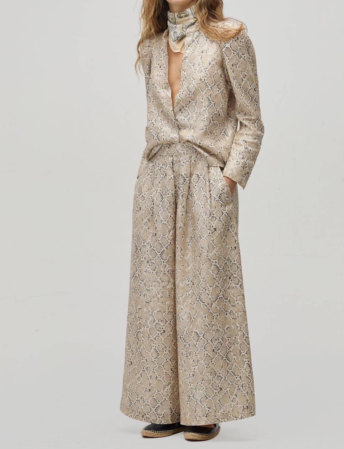 Lanhtropy - Snake Print Linen Pants