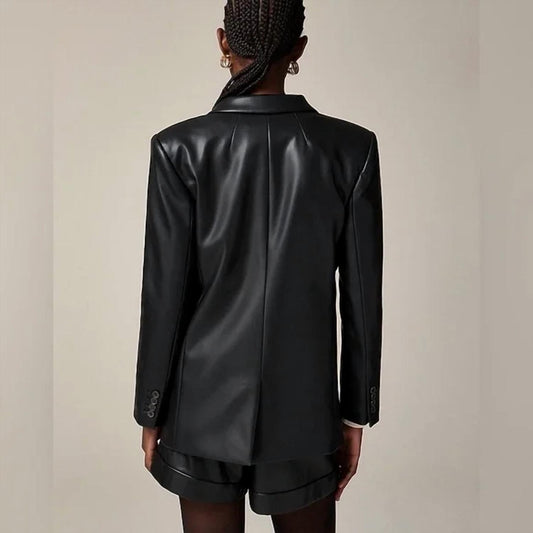 J.Crew - Vivienne Faux Leather Blazer Jacket