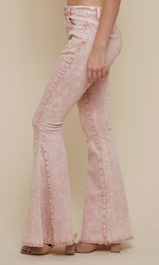 Wisteria Lane - Acid Washed Bell Bottom Jeans