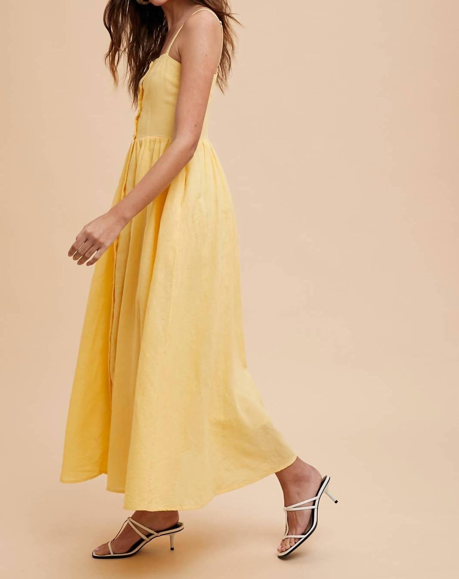 In-Loom - LINEN BLEND BUTTON DRESS