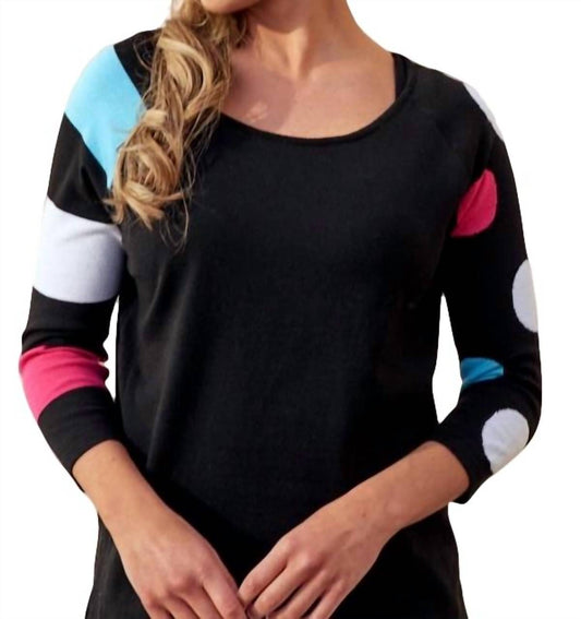 3/4 Sleeve Dot Scoop Top