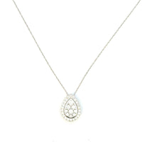 Aamiaa - 0.53 Carat Natural Diamond Pear Halo Cluster Pendant