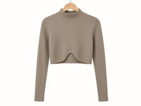 Papermoon - Women's Remi Long Sleeve Button Crop Top
