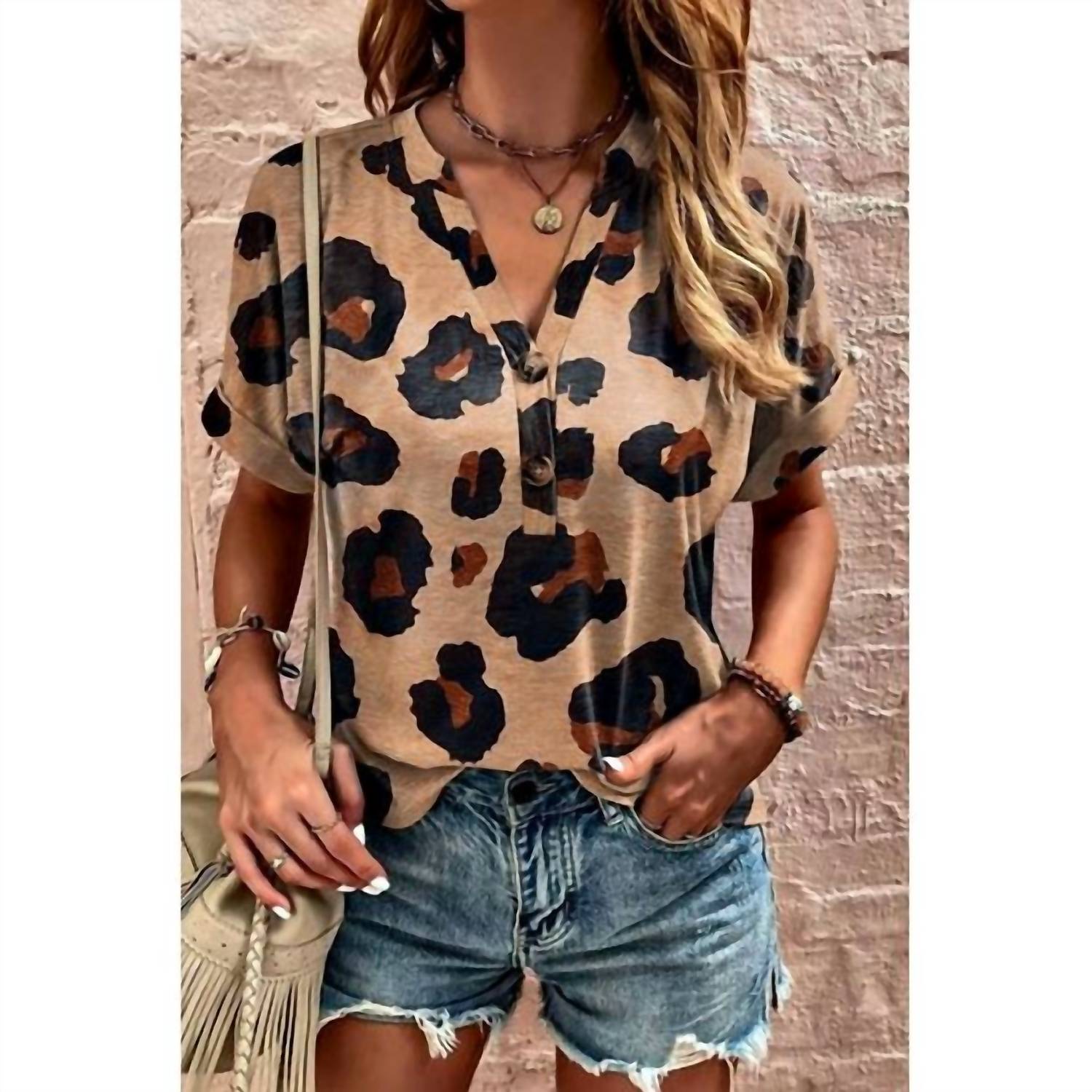 Sephior - French Leopard Henley Top