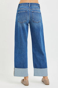 RISEN 4 Way Stretchy Mid Rise Cropped Cuffed Jean in med wash - women's jeans - view 4