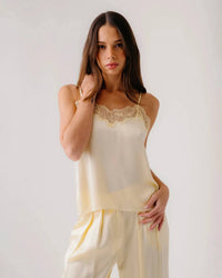 Sablyn - Bobbi Lace Trim Silk Cami Top
