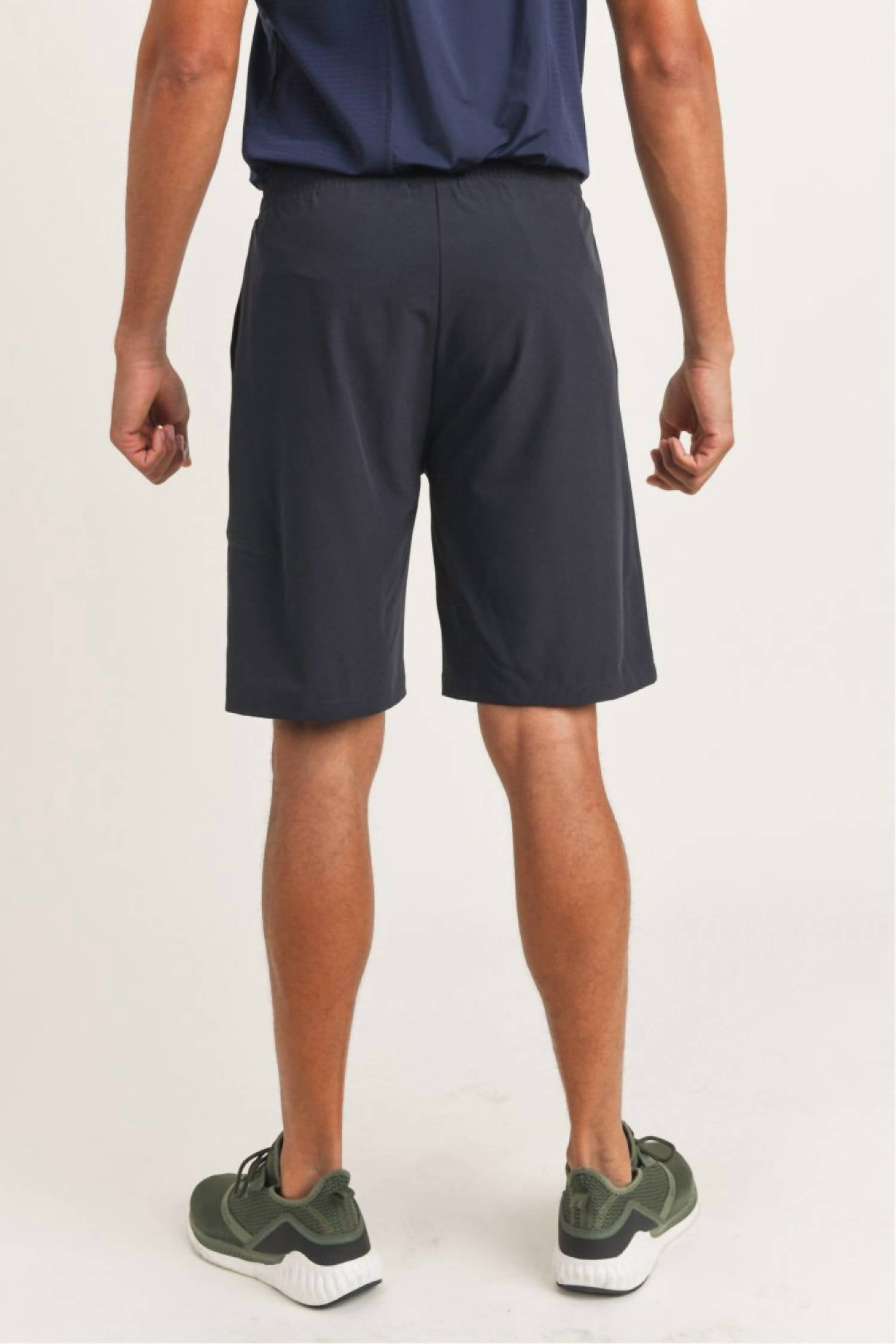 Mono B - Active Drawstring Shorts with Zippered Pouch