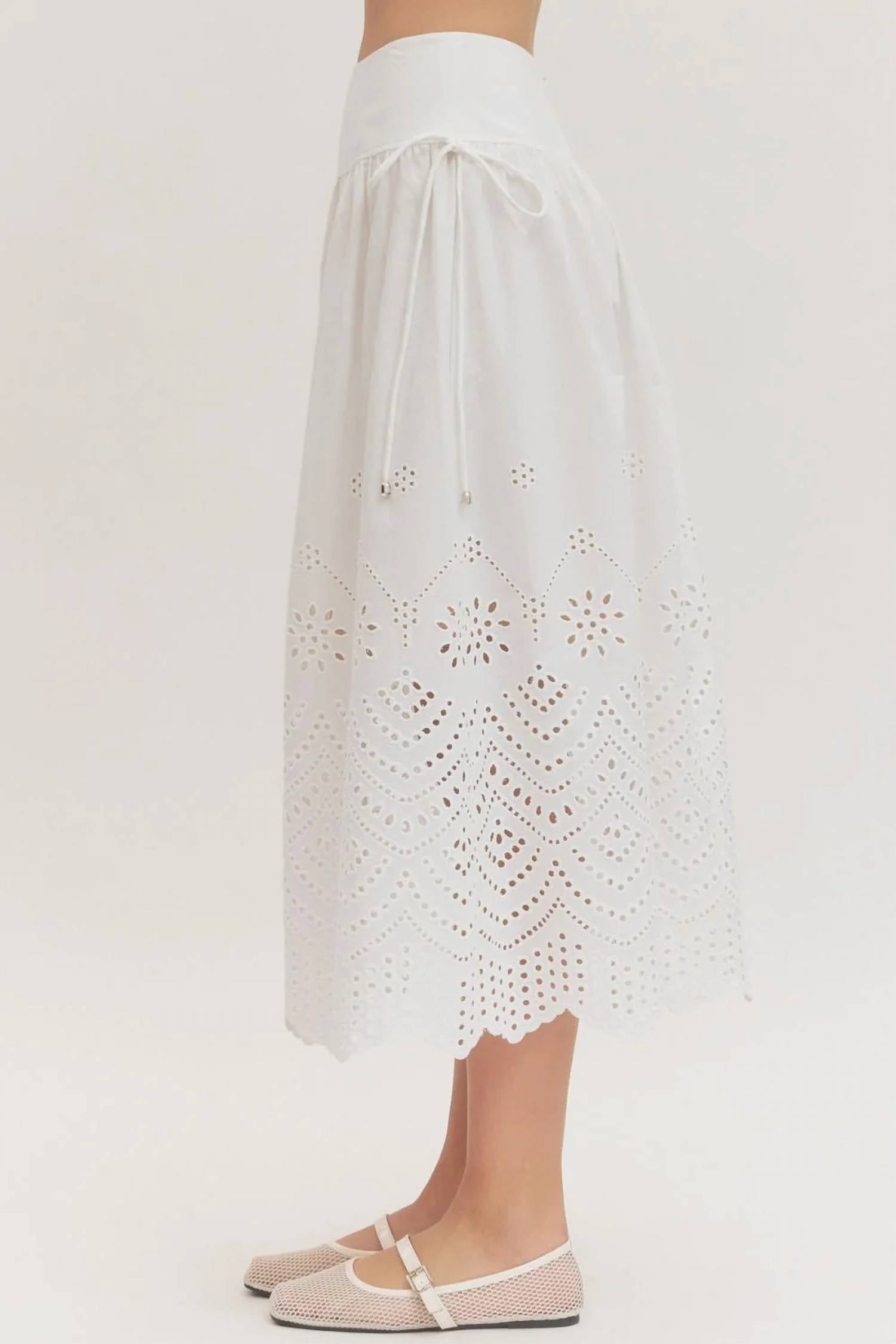 Entro - Women's Embroidered Midi Skirt