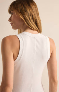 Z Supply Sirena Rib Tank Top in white - women's tank top - view 4