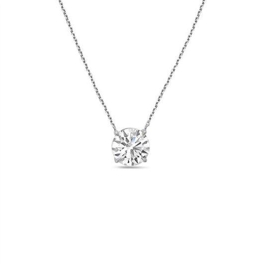 Diana M Jewels - 15.00 Cts Lab Grown Round Diamond East West Pendant Necklace