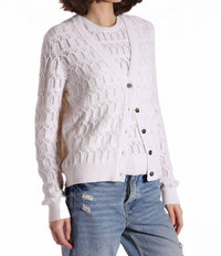 Minnie Rose - Pointelle Cotton Cashmere Cardigan
