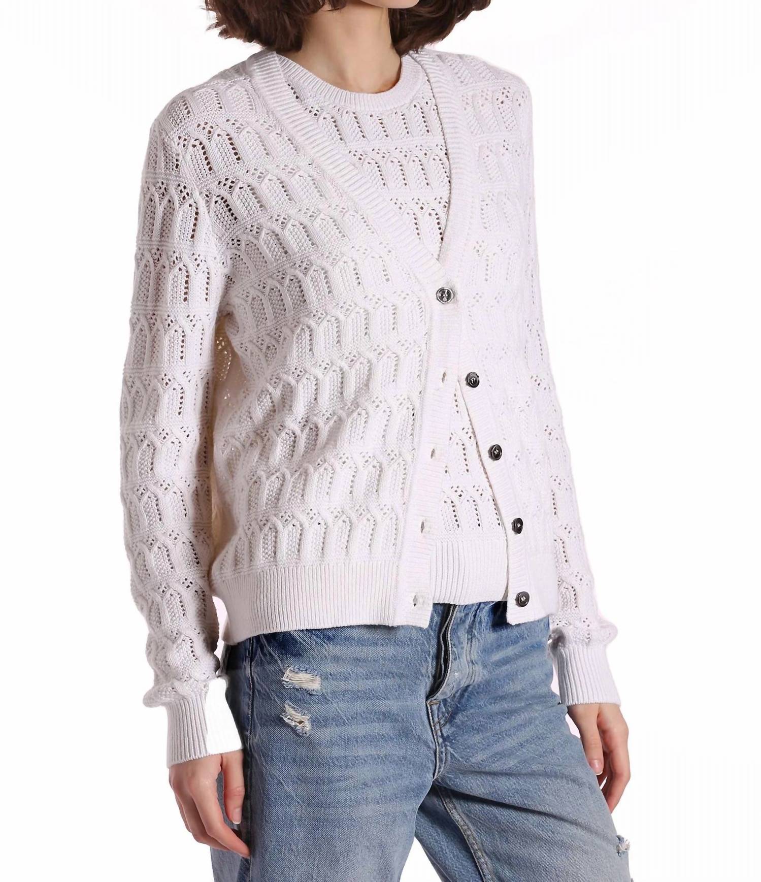 Minnie Rose - Pointelle Cotton Cashmere Cardigan