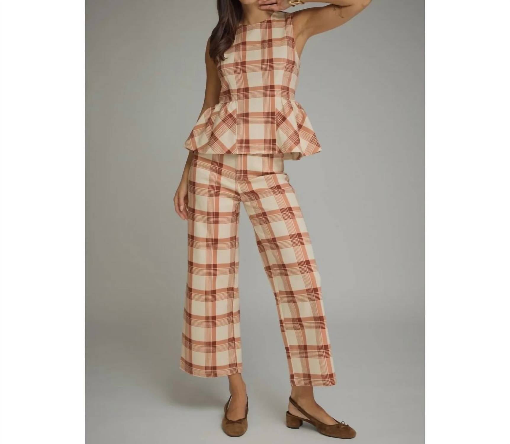 Style U - Plaid Wide Leg Pants