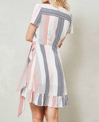 Promesa - Striped Wrap Mini Dress