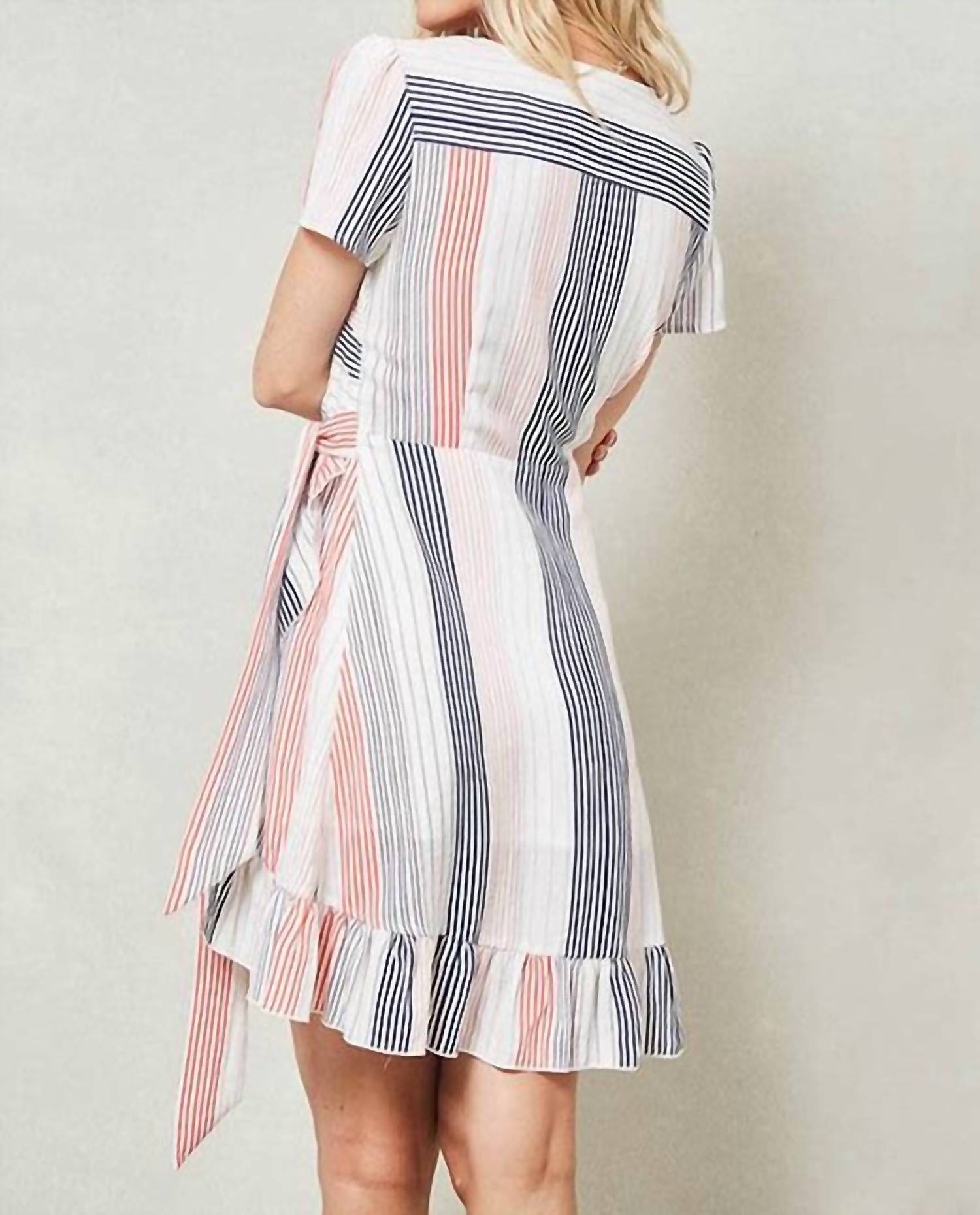Promesa - Striped Wrap Mini Dress