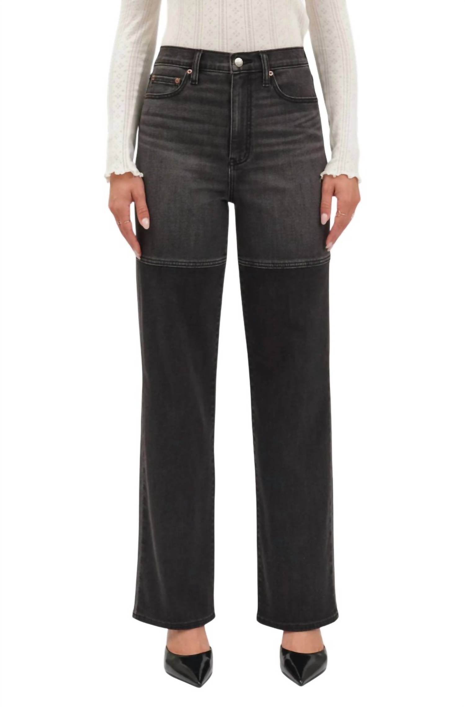 DAZE City Straight Leg Jeans in black double dip - women's jeans