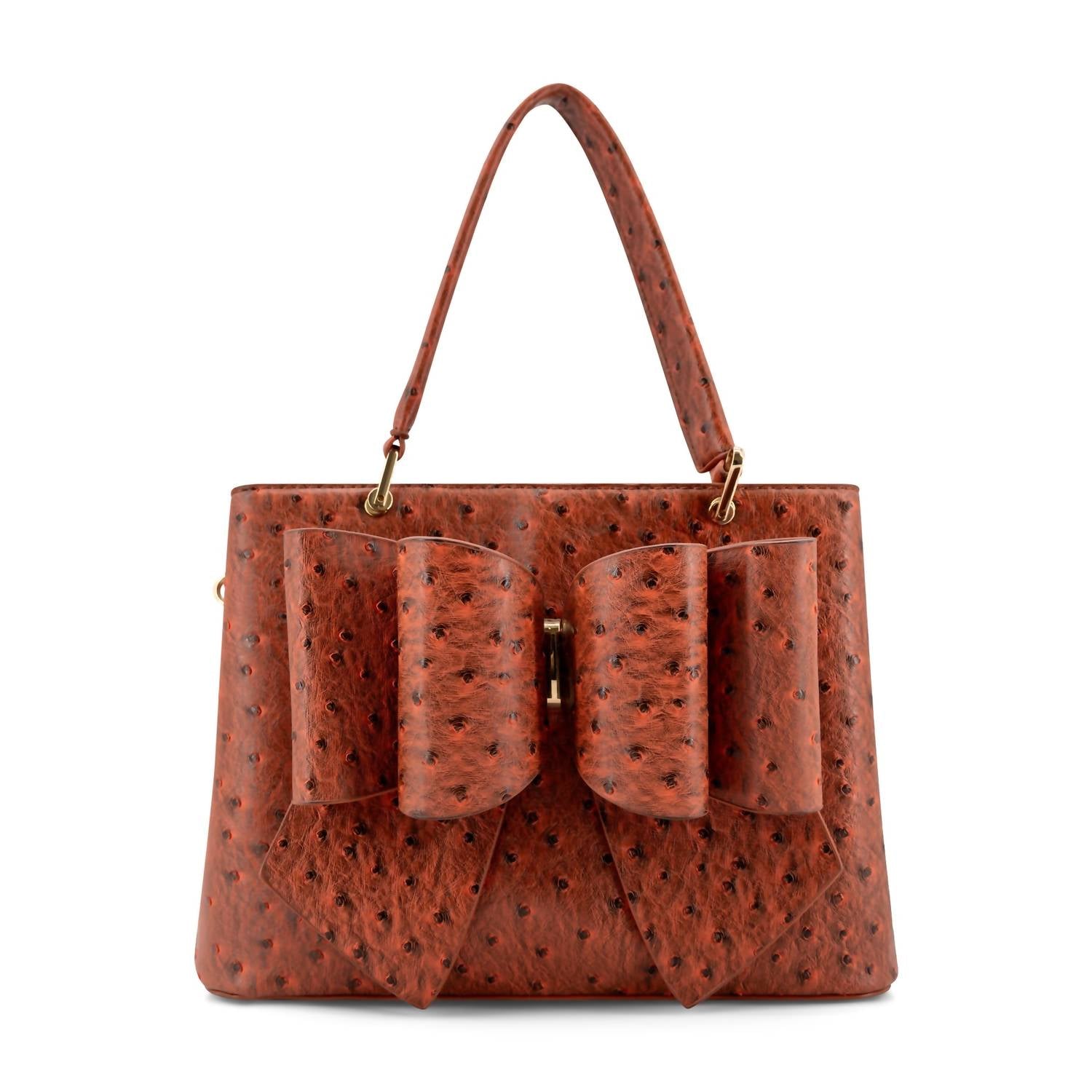 Like Dreams - Women's Remi Embossed Bow Satchel Bag