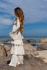 Zinnia Pearl - Women's Sexy Shoulders Maxi Dress
