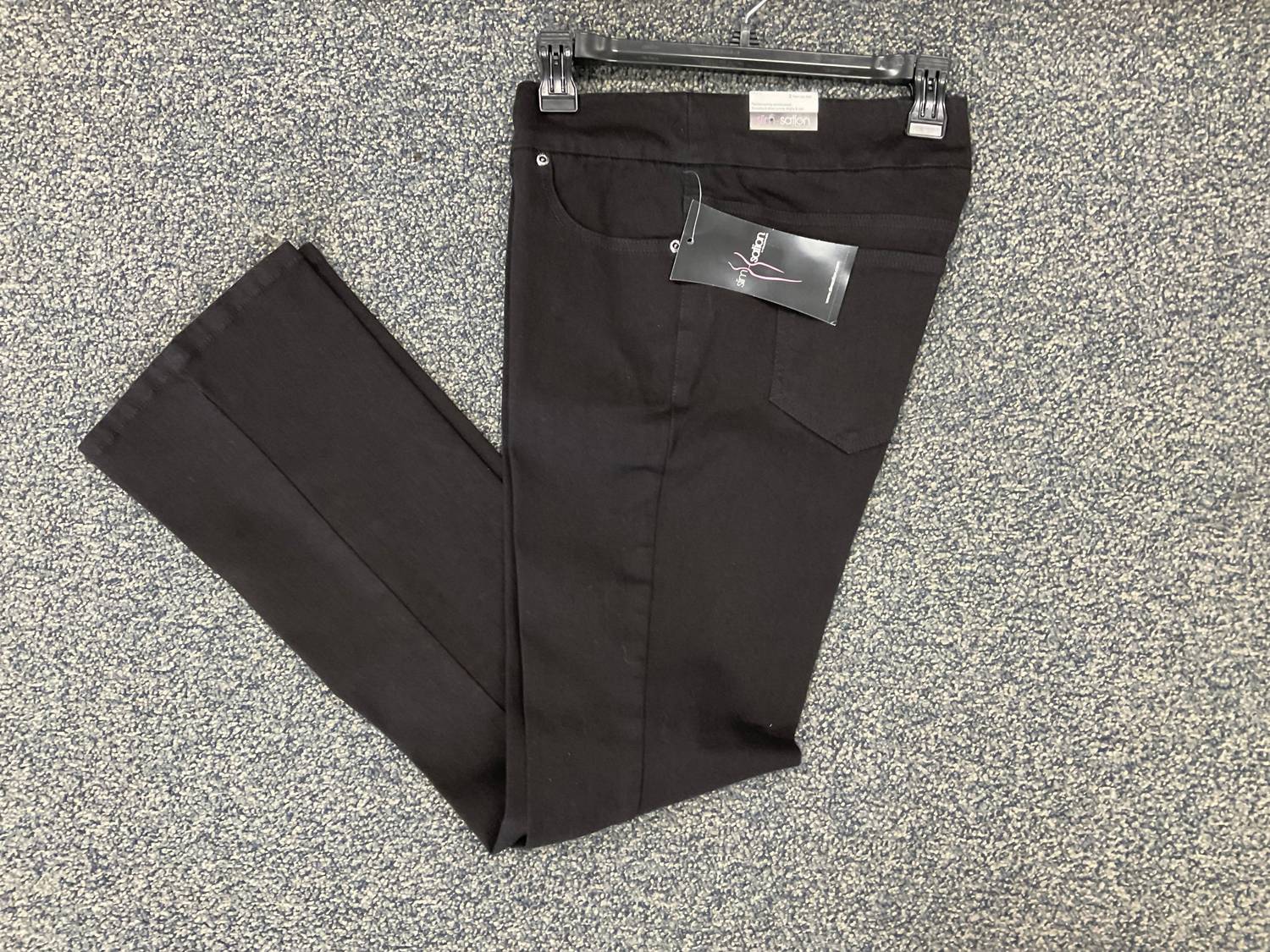 Slimsation By Multiples Ready To Go Flare Jeans in black - women's jeans - alternate view