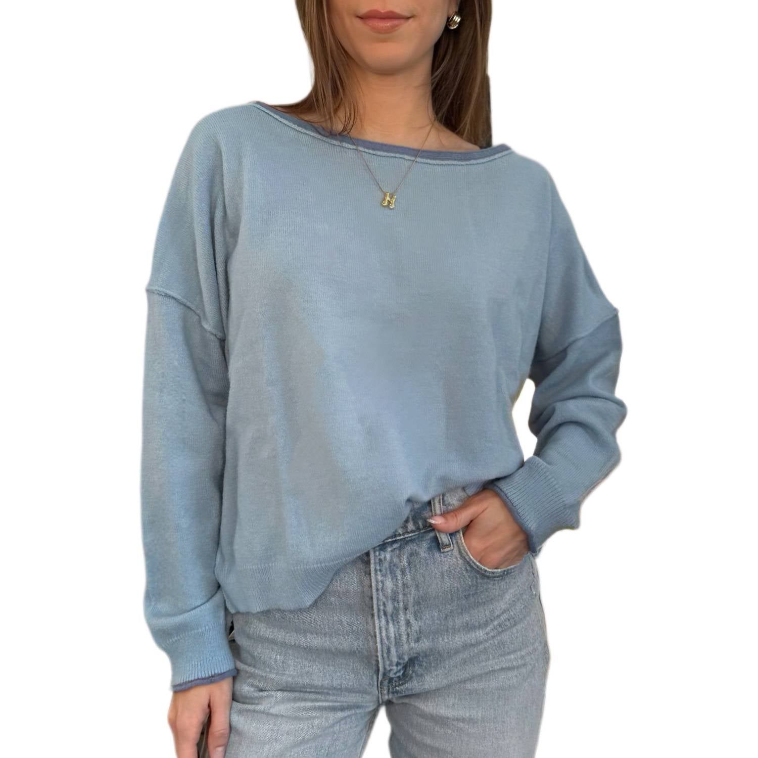 Wishlist - Brushed Contrast Boat Neck Sweater