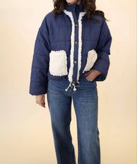Miou Muse - Women's Sherpa Pocket Quilted Jacket