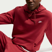 NIKE Men's Club Fleece Pull Over Hoodie in crimson white - men's shirt - view 5