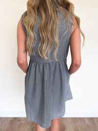Buttermelon - Townes Mini Stripe Bowknot Mini Dress
