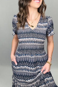 Tribal - Ruched Top Maxi Dress