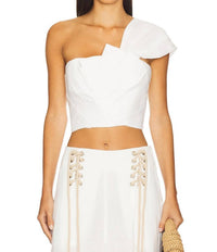 JBQ Opal Top in optic white - women's blouse