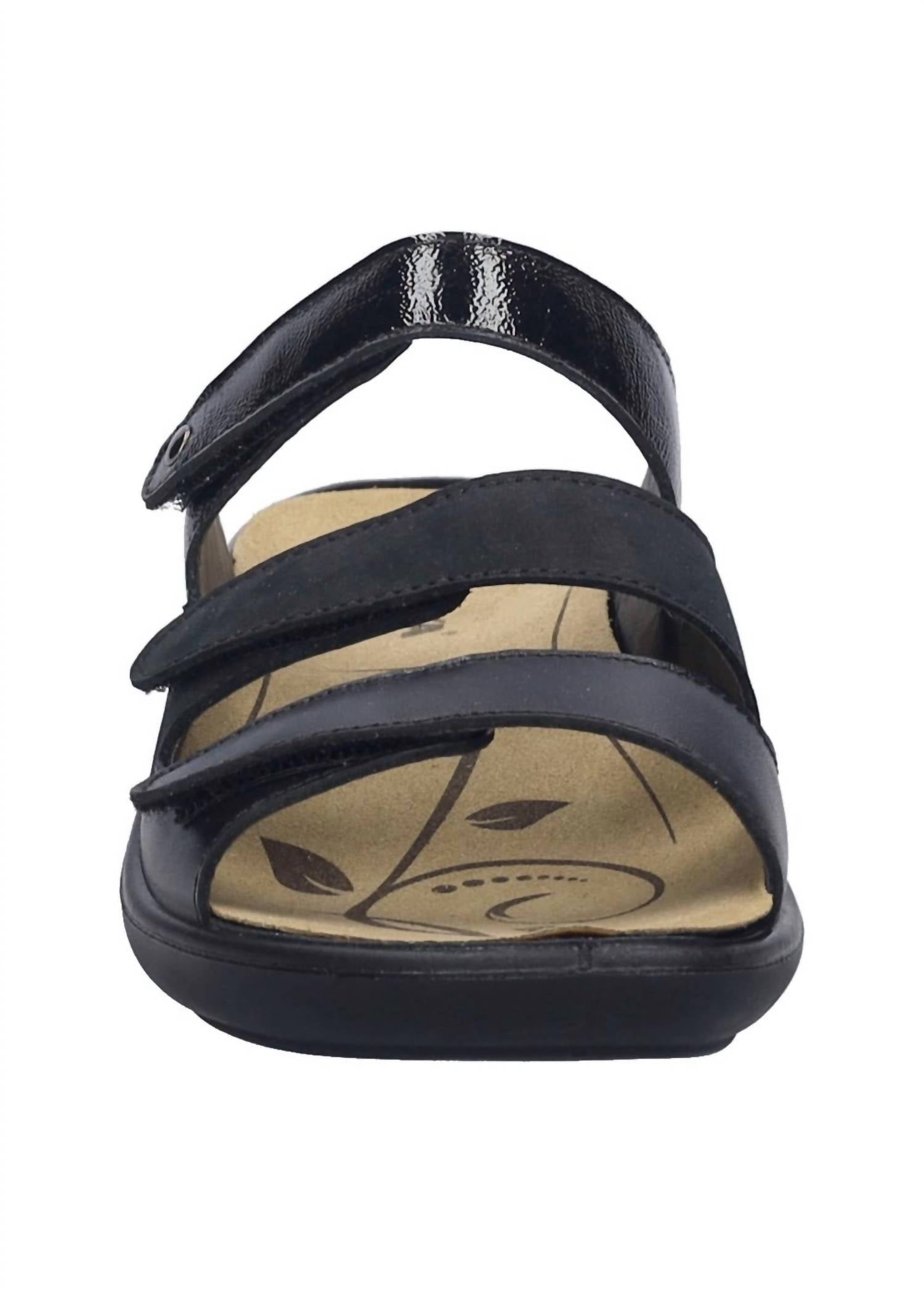 Romika USA Women's Ibiza 10 Leather Slip-on Sandals in black - women's sandal - view 4