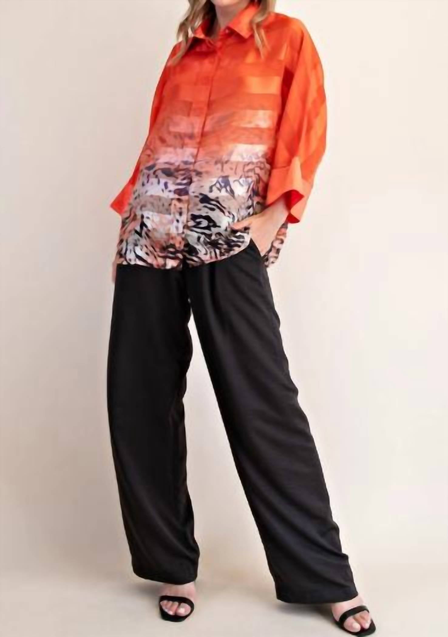 Glam - Tamara Lapel Collar Oversize Top