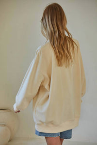 By Together - Cotton French Terry Crew Neck Usa Pullover Top