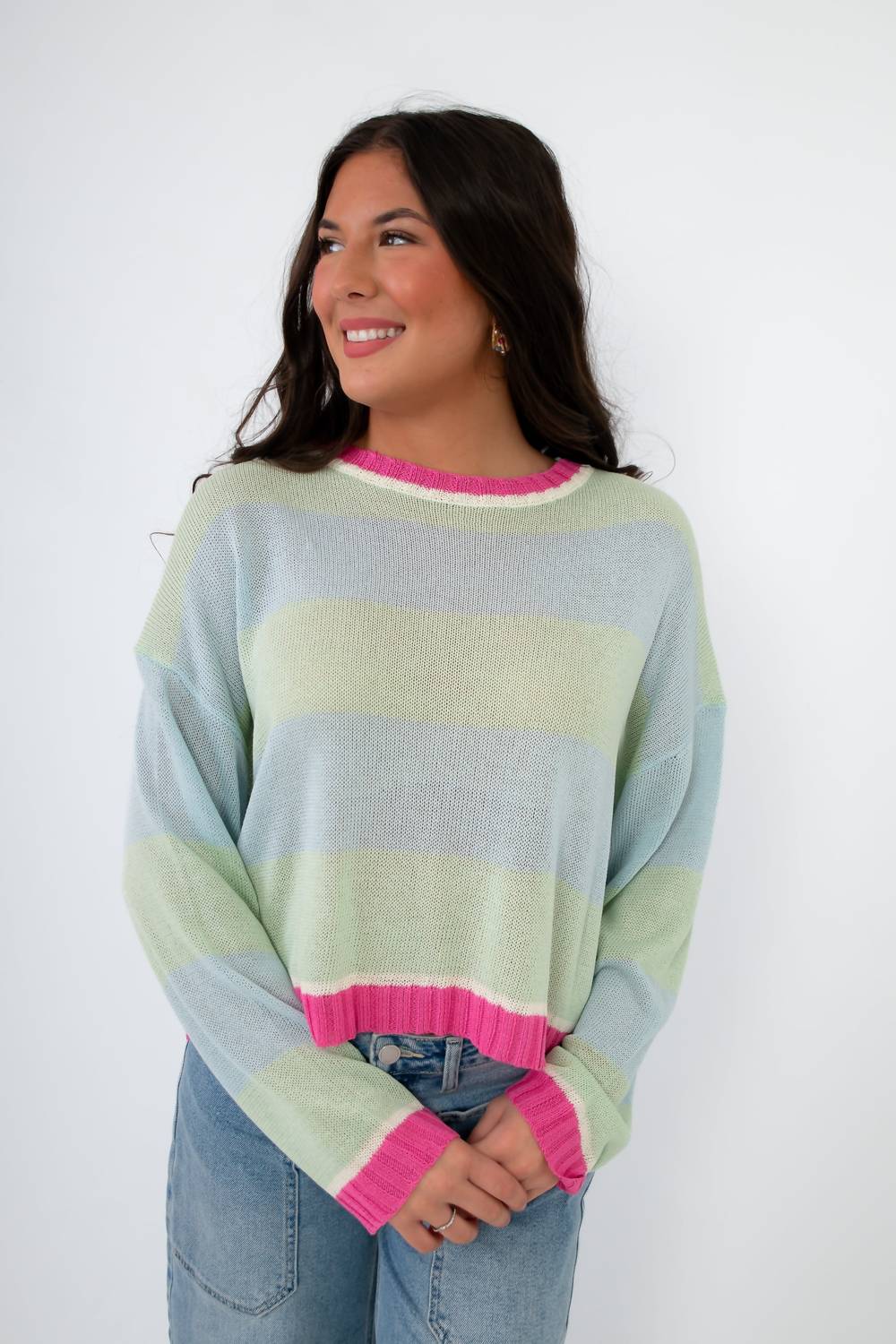 Wishlist - Cabana Stripe Lightweight Sweater