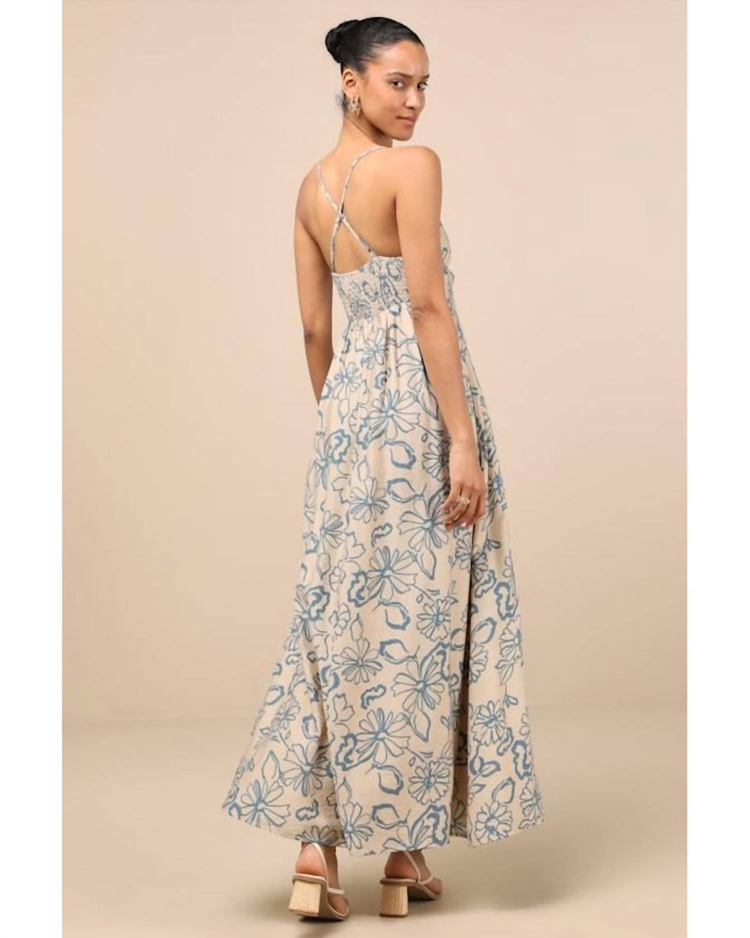 Lulus - Angelika Floral Sleeveless Midi Dress