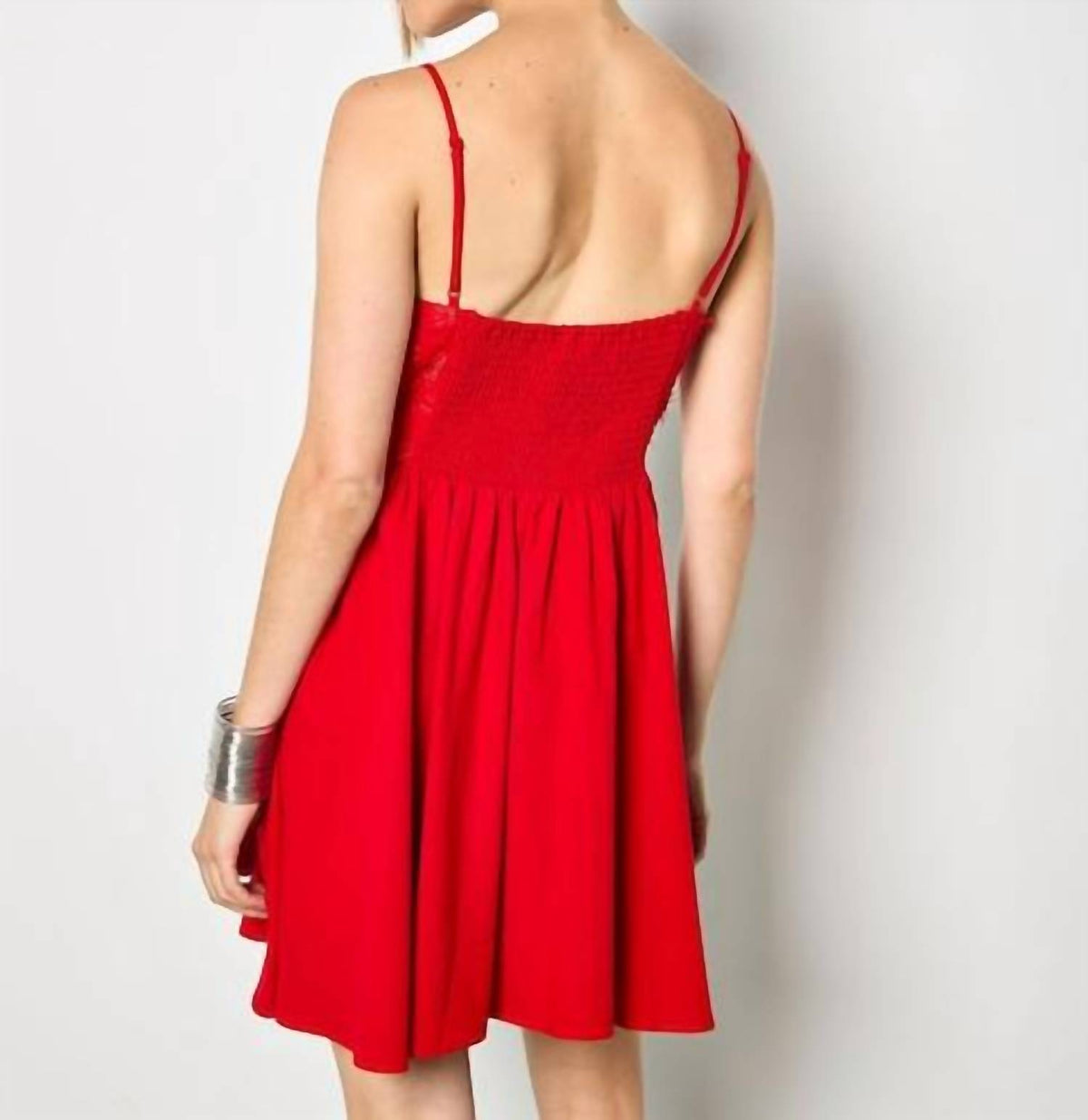 Apricot - Feather Embroidery Mini Dress