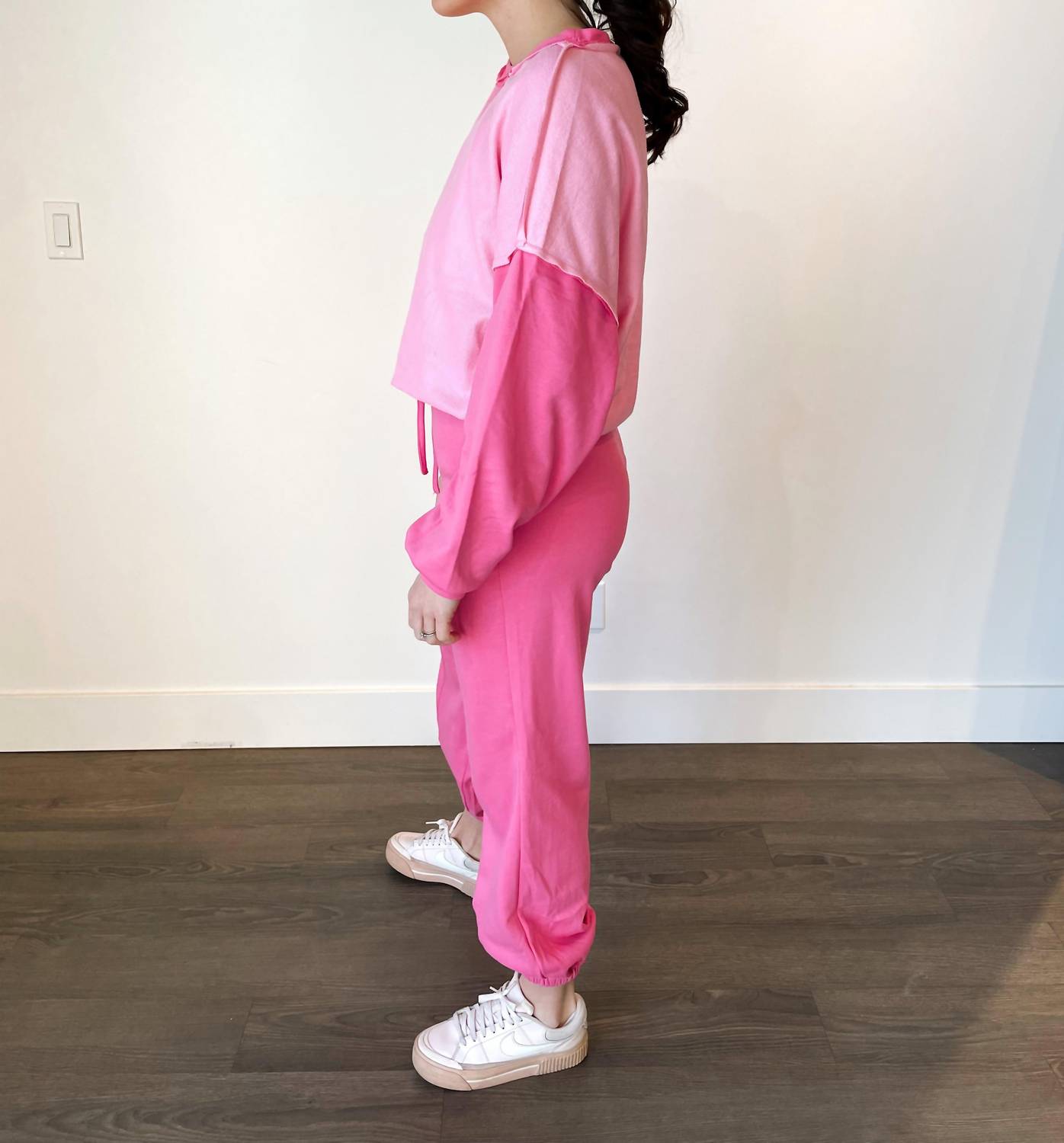 Little Daisy Closet - Ivy Contrast Patchwork Pullover & Jogger Set