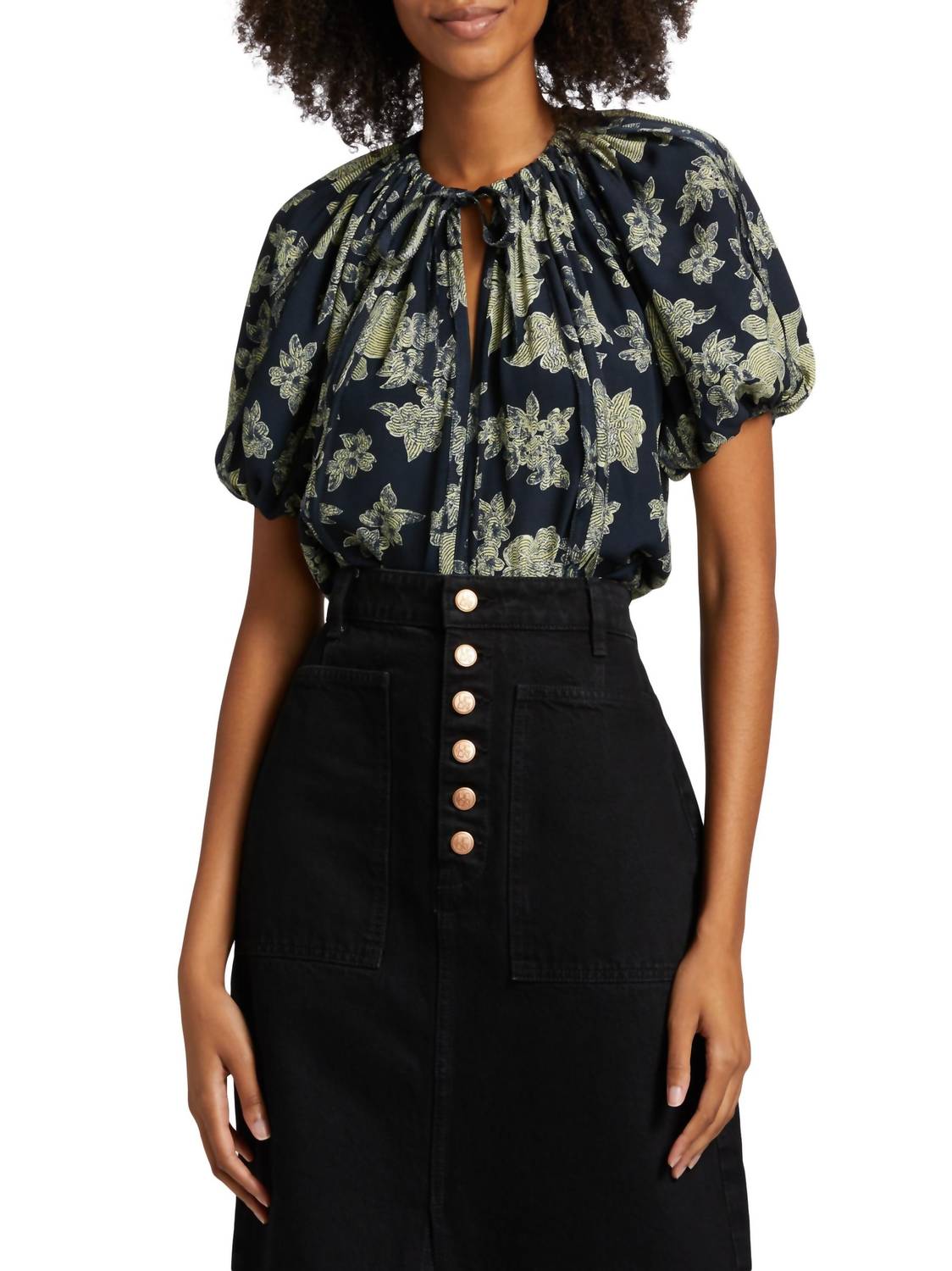 Ulla Johnson - Marcelena Floral Tieneck Blouse