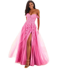Ellie Wilde - A-line Prom Dress With Glitter