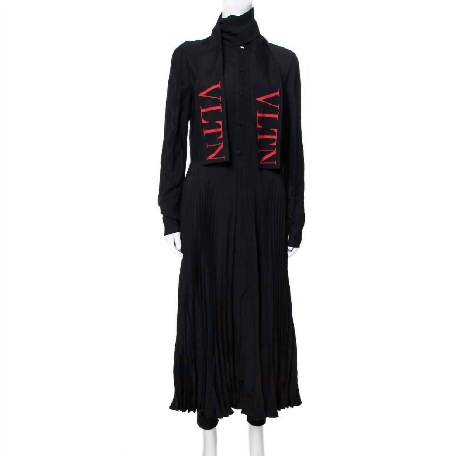 Valentino - Women's Double Faced Viscose Pleated Dress