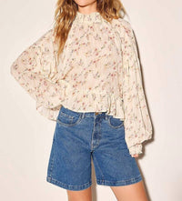 By Together - Airy Floral Ruffle Blouse