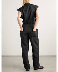ISABEL MARANT Suzie Cap Sleeves Jumpsuit in black - women's pants - detail view