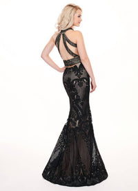 Rachel Allan - Lace Halter Neck Prom Dress