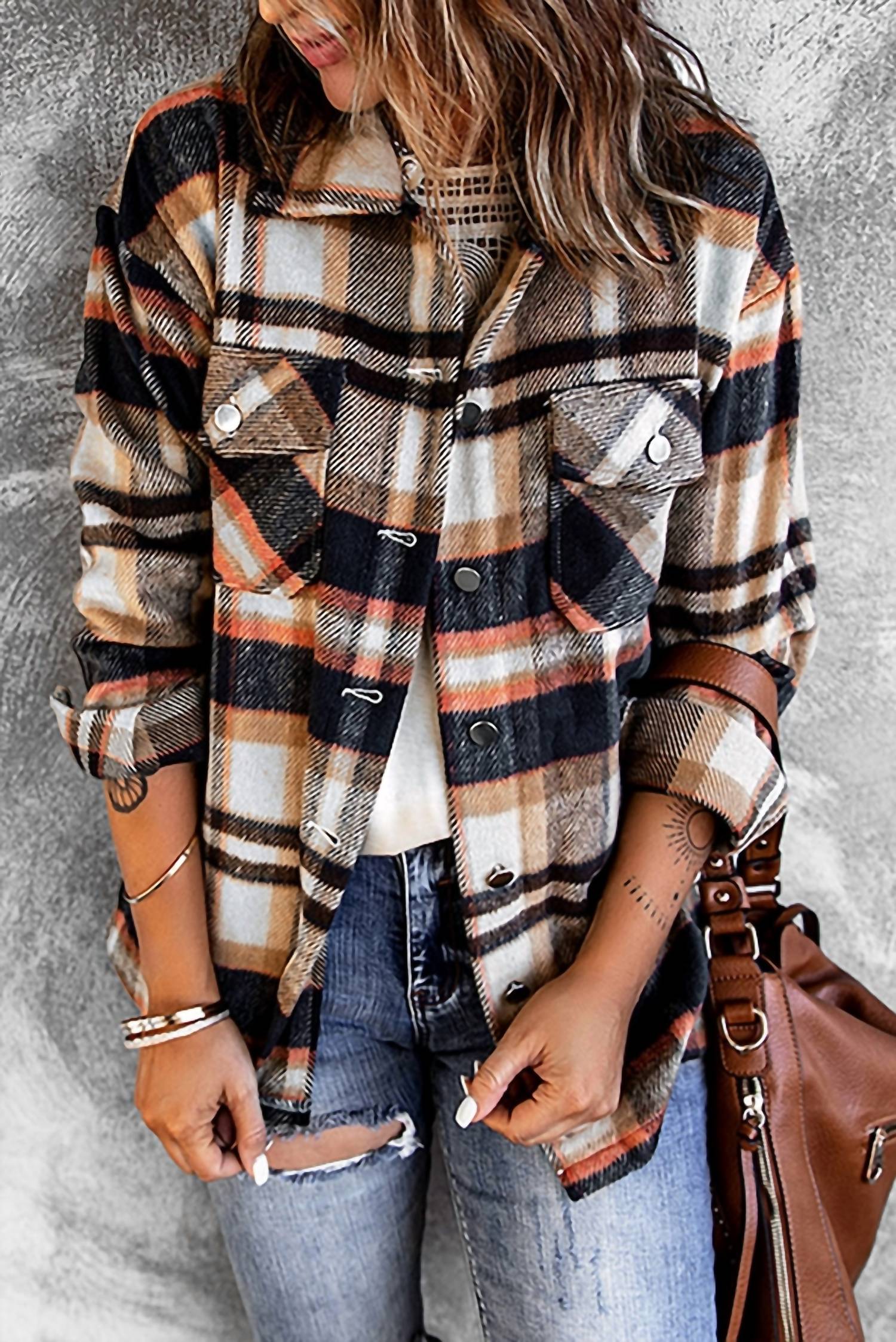Kustom Kreations Goods - Multicolor Plaid Casual Button Up Jacket