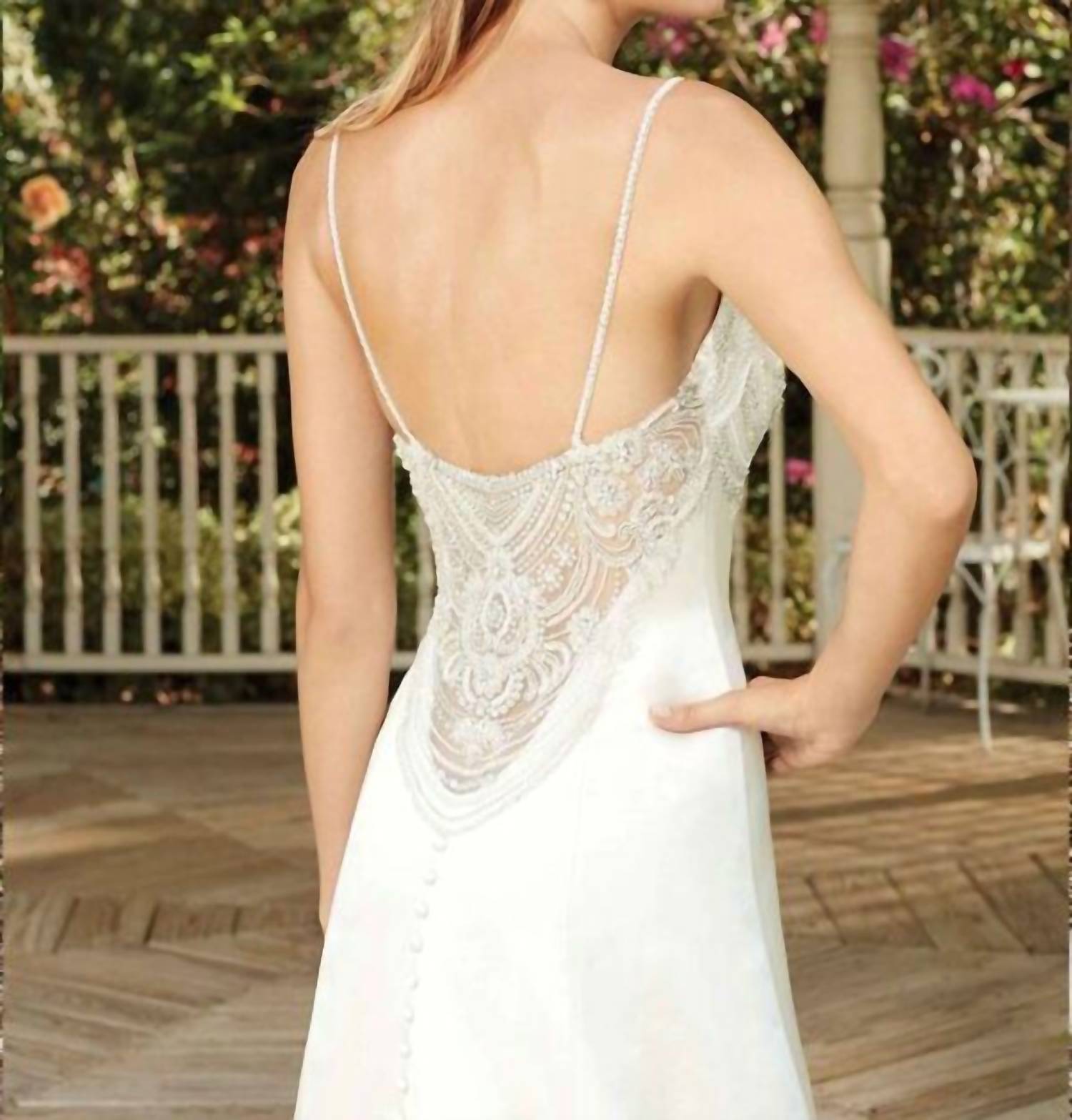 Casablanca Bluebell Wedding Dress in white silver - women's dress - detail view