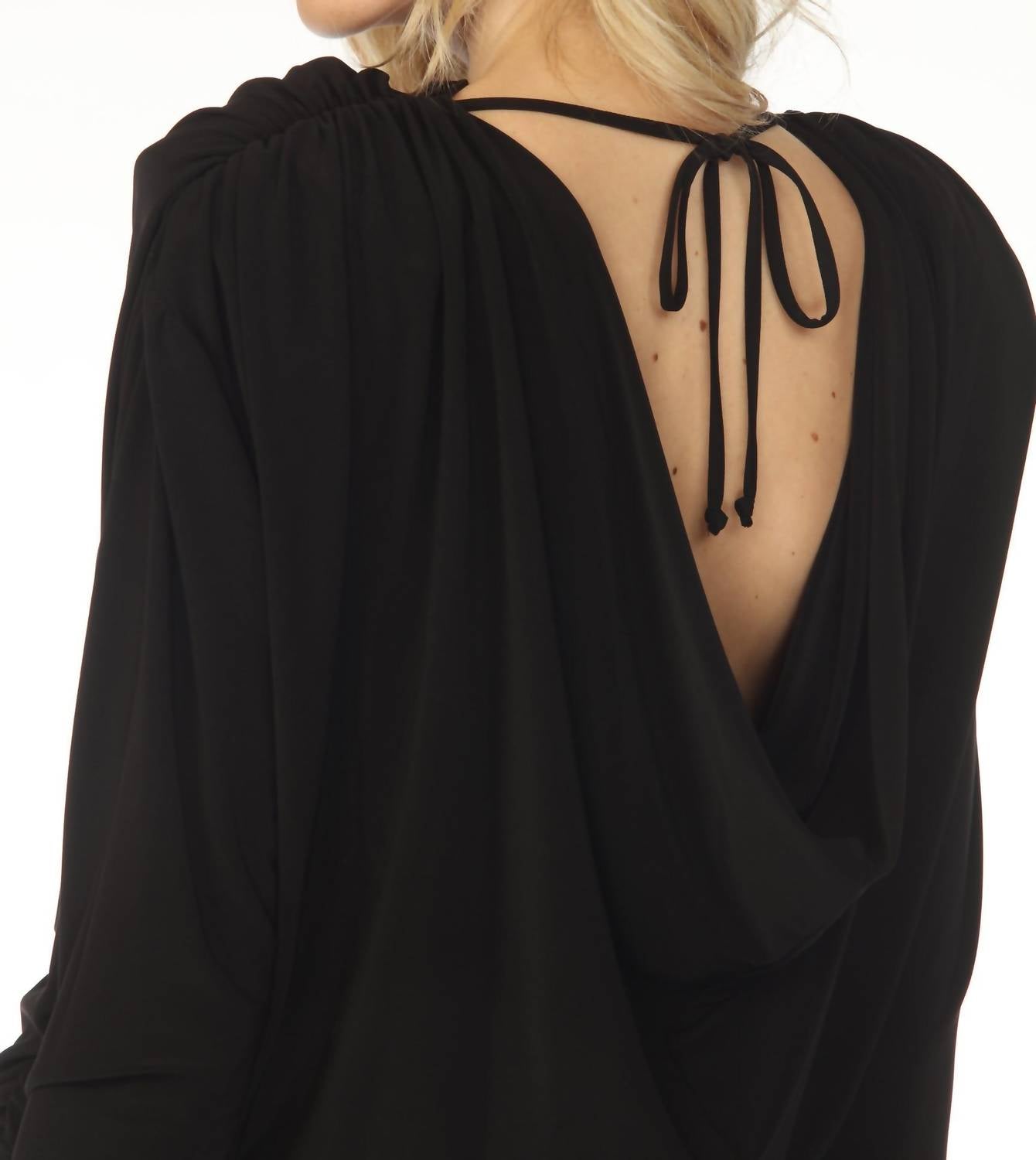 Joseph Ribkoff - High Neck Cowl Back Long Sleeve Top