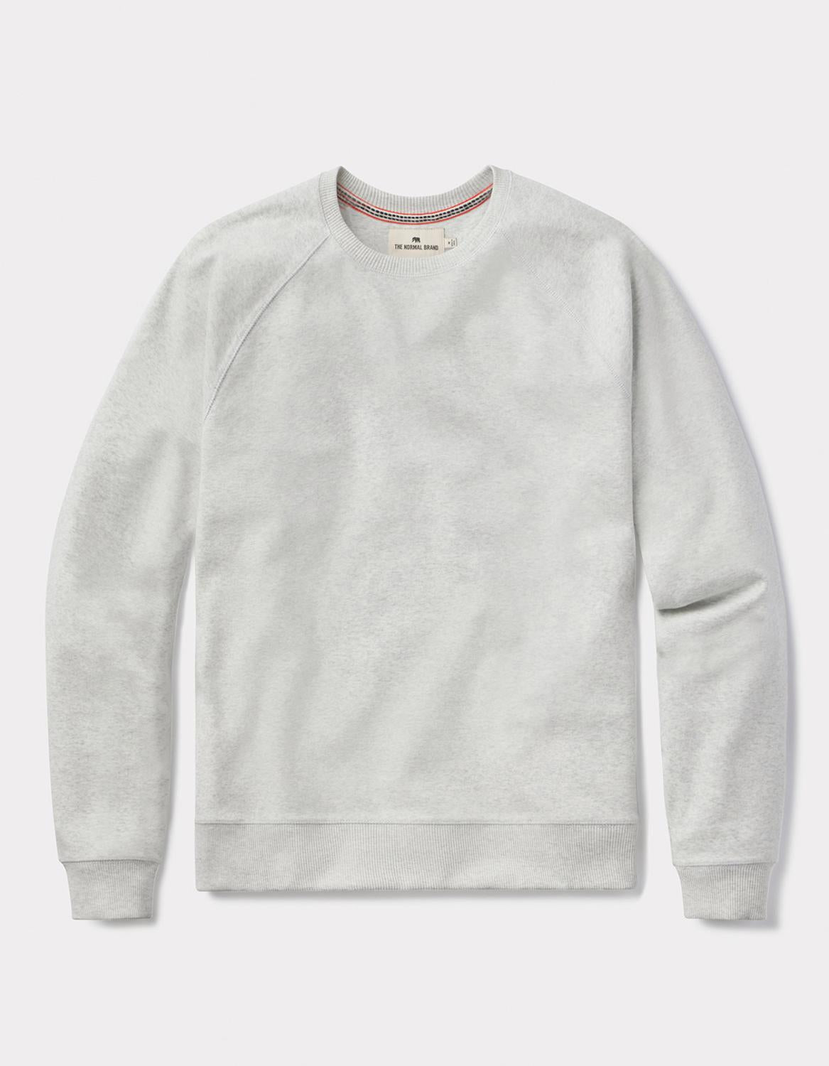 The Normal Brand Puremeso Everyday Crew Top in stone - men's long sleeve top - alternate view