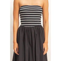 Hyfve - Striped Strapless Flowy Dress