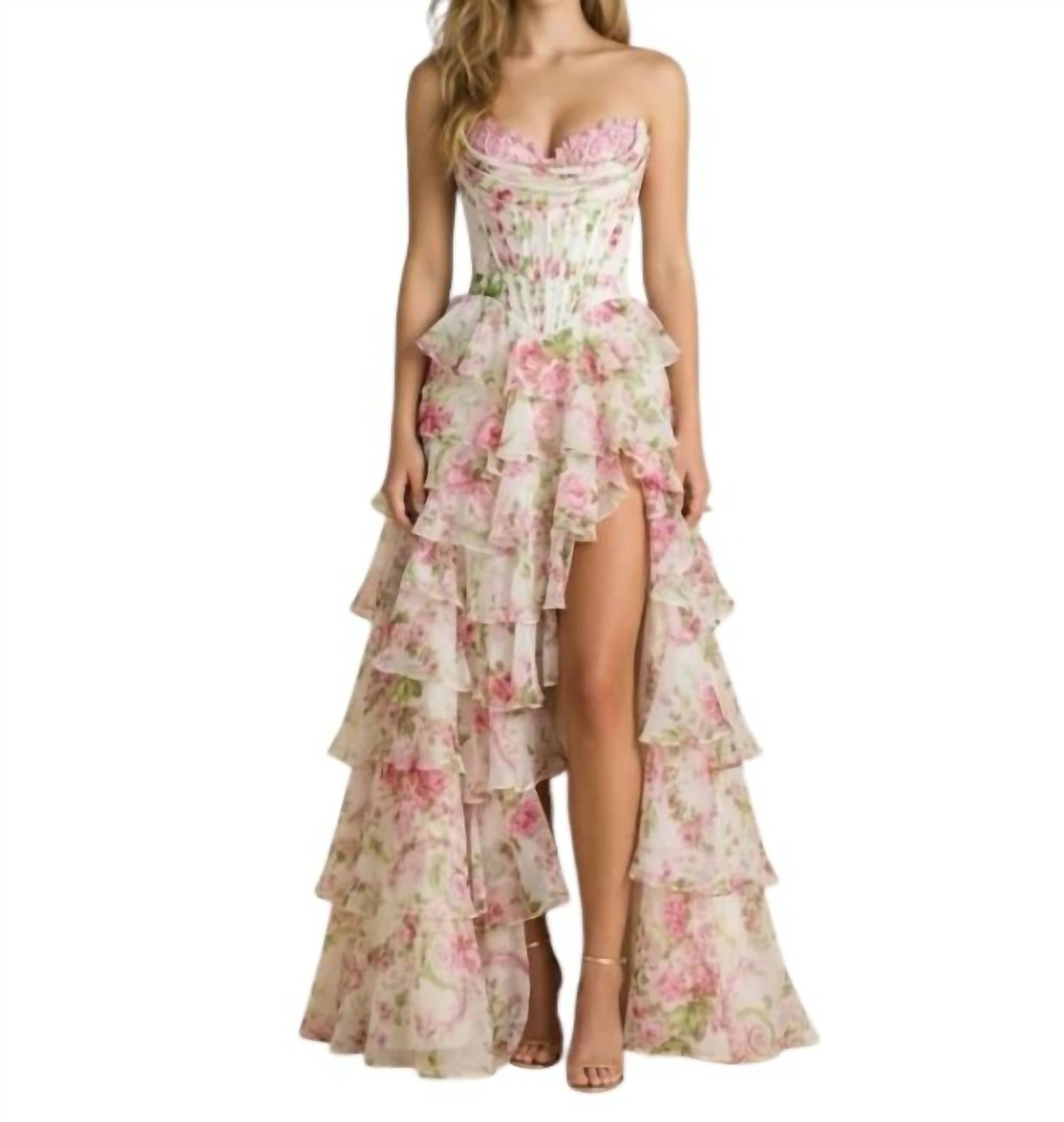 Couture Lee - Strapless Corset Floral Ball Gown